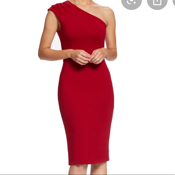 Dress the Population Dresses & Skirts - Dress The Population Red One sleeve Body Con Dress